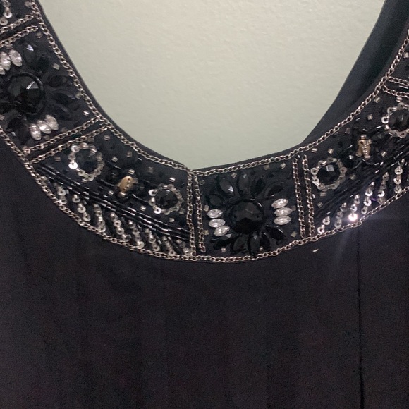 2 for $25 VGUC Alice +Olivia black sequin crystal women top sleeveless S petite - Picture 5 of 5